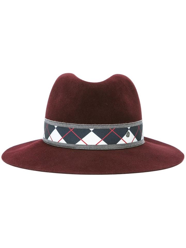 Maison Michel 'henrietta' Diamond Band Hat, Women's, Size: Medium, Red, Wool Felt