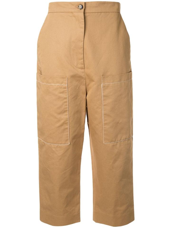 Marni Maxi Pocket Cropped Trousers - Brown