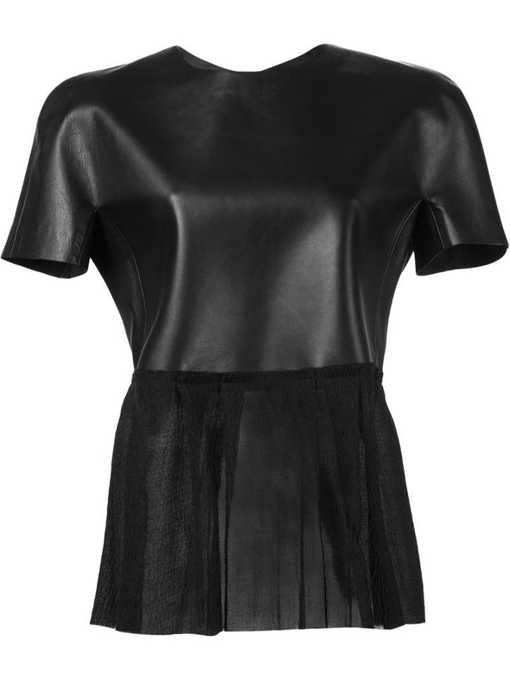 Yang Li Sheer Bottom Round Neck Top