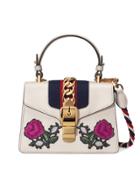 Gucci Sylvie Embroidered Mini Bag - White