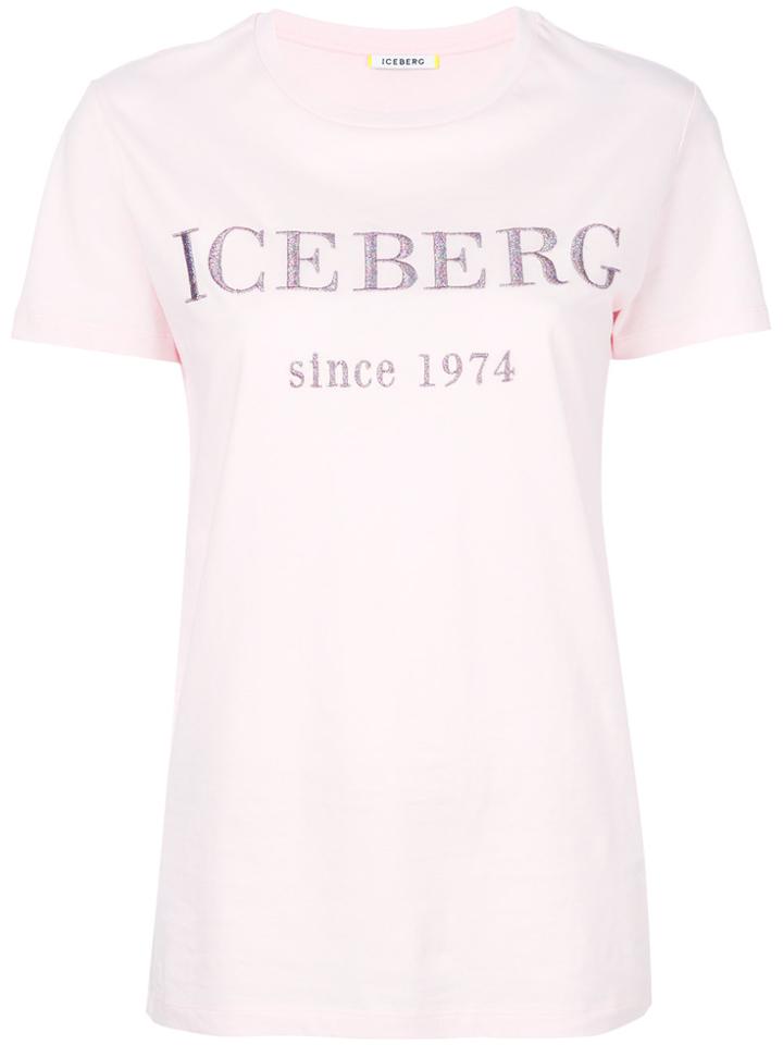 Iceberg Logo Patch T-shirt - Pink & Purple