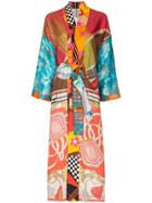 Rianna + Nina Mix Print Silk Kimono Robe - Multicoloured