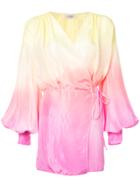 Attico Ombre Mini Wrap Dress - Yellow & Orange