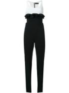 David Koma Ruffle Contrast Jumpsuit
