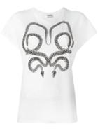 Saint Laurent Serpent Print T-shirt, Size: Large, White, Cotton