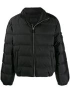 Prada Feather Down Zipped Puffer Jacket - Black
