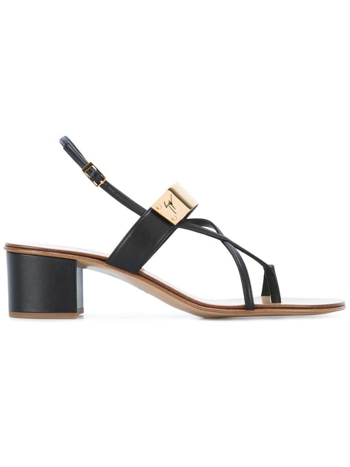 Giuseppe Zanotti Design Strappy Block Heel Sandals - Black