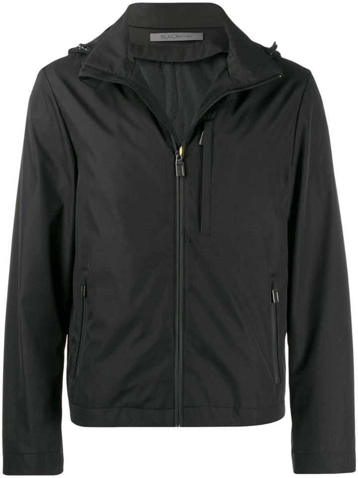 Canali Classic Zip-up Windbreaker - Black