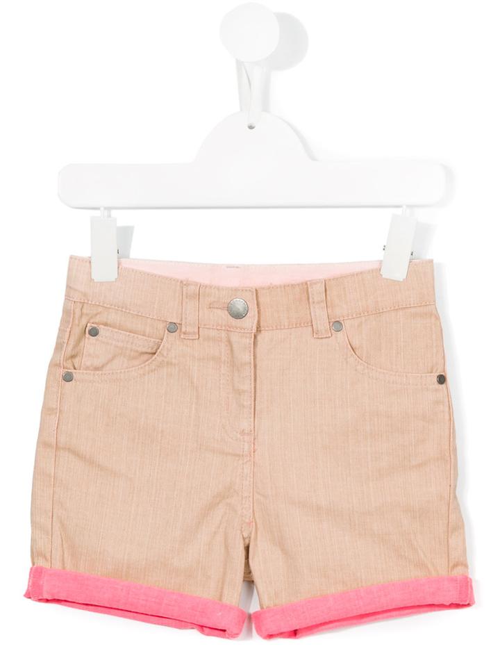 Stella Mccartney Kids Contrast Trim Denim Short, Girl's, Size: 6 Yrs, Nude/neutrals