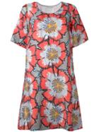 Tsumori Chisato Floral Print T-shirt Dress, Women's, Size: 3, Pink/purple, Polyester/cupro/rayon