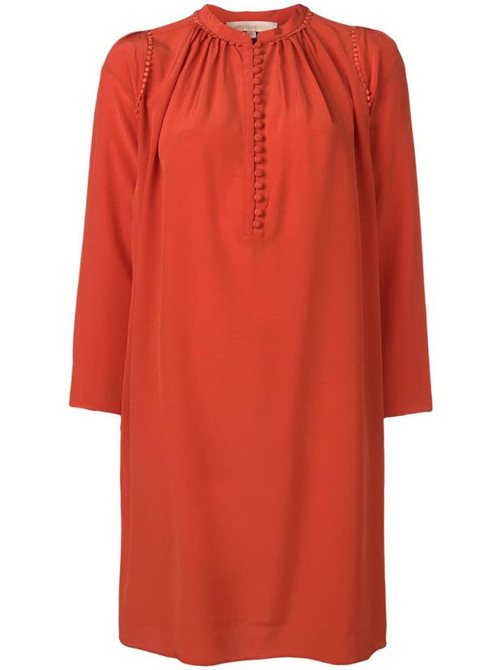 Vanessa Bruno Mandarin Collar Shift Dress - Red