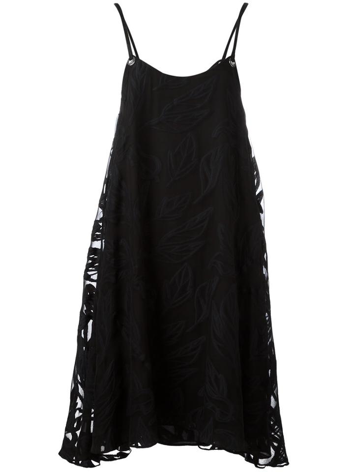 Cacharel Sheer Shift Dress, Women's, Size: 38, Black, Cotton/silk