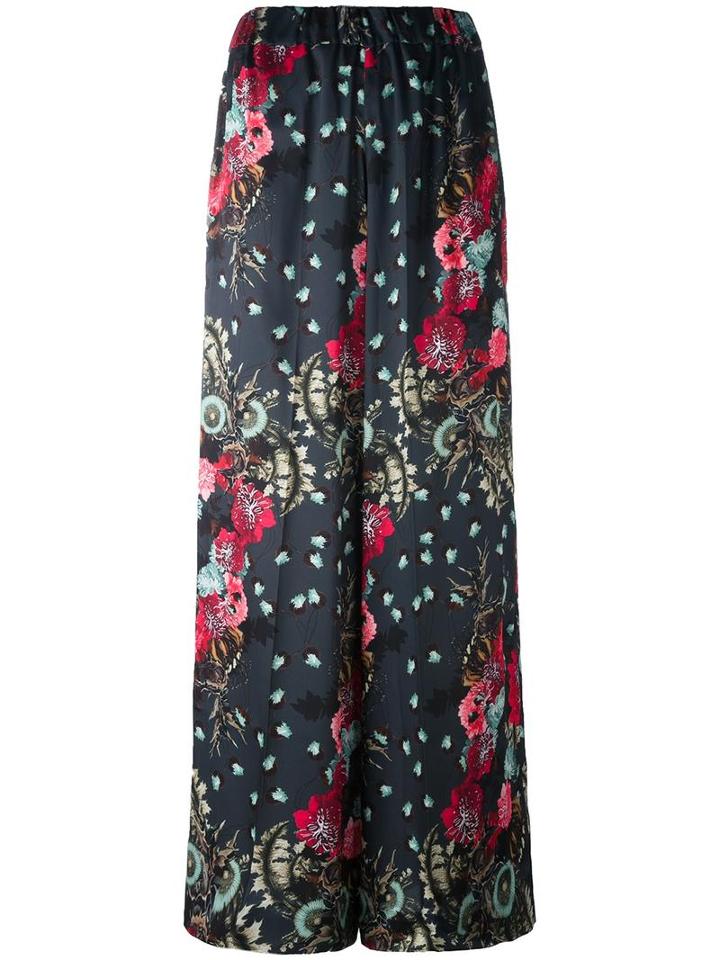 Antonio Marras Floral Palazzo Pants, Women's, Size: 2, Grey, Polyester/viscose
