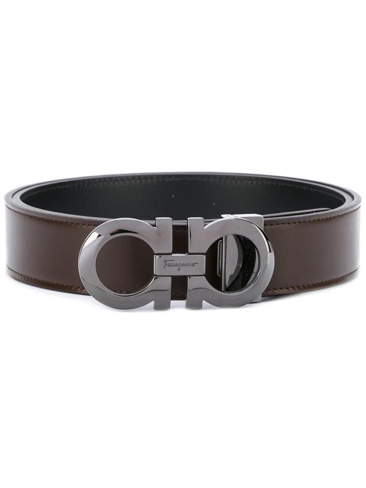 Salvatore Ferragamo 'gancio' Belt, Men's, Size: 105, Brown, Calf Leather