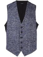 Tagliatore 'brian' Waistcoat, Men's, Size: 48, Blue, Virgin Wool/alpaca/polyamide/cupro