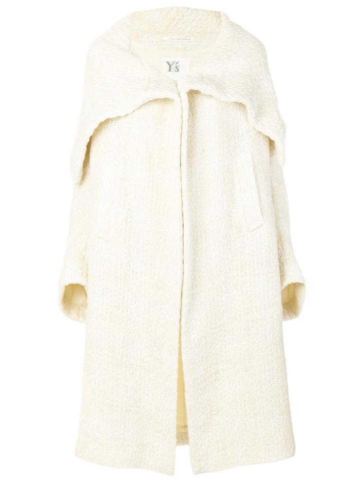 Yohji Yamamoto Oversized Collar Coat - White