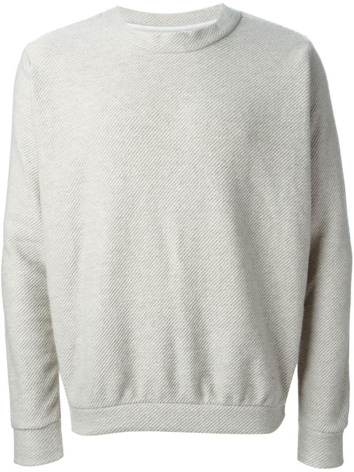 The Elder Statesman Cooked Cashmere Herring Crew Neck - Neutrals