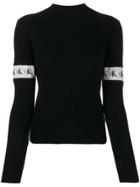 Calvin Klein Jeans Logo Stripe Detail Jumper - Black