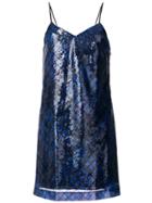 Hilfiger Collection Tartan Sequin Mini Slip Dress - Blue
