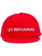 Les Benjamins Embroidered Logo Cap, Men's, Red, Viscose/wool