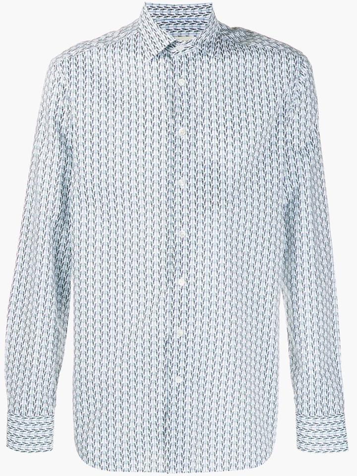 Etro Bird Print Long Sleeve Shirt - White