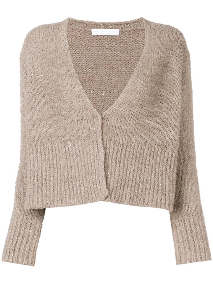 Fabiana Filippi Embellished V-neck Cardigan - Neutrals