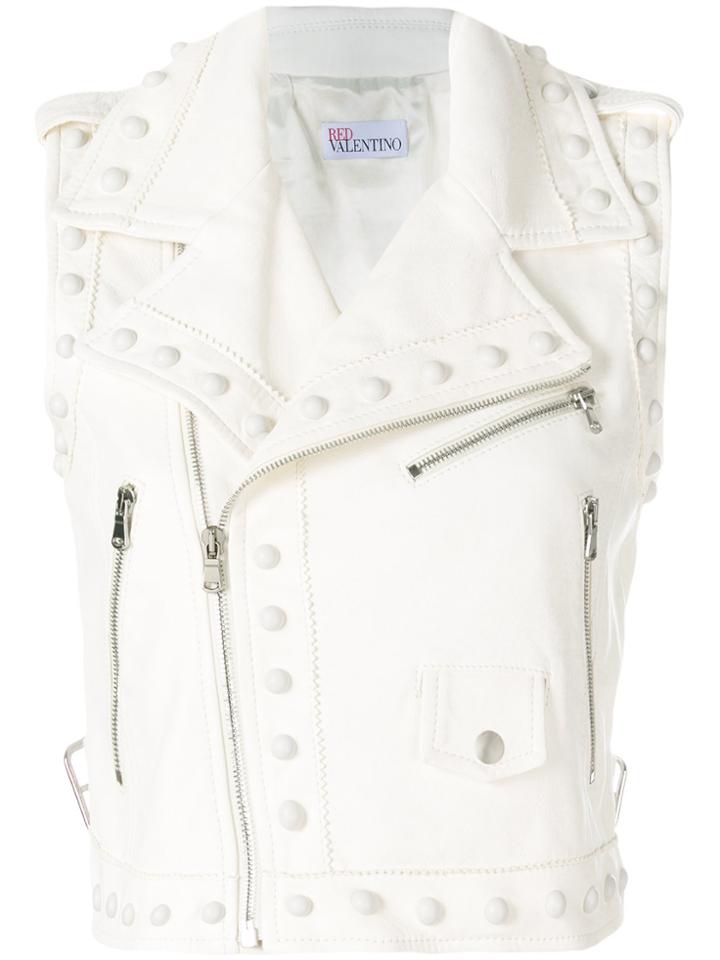 Red Valentino Biker Vest - White