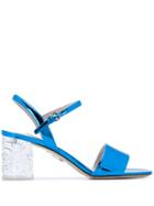 Miu Miu Plexiglass Heel Sandals - Blue