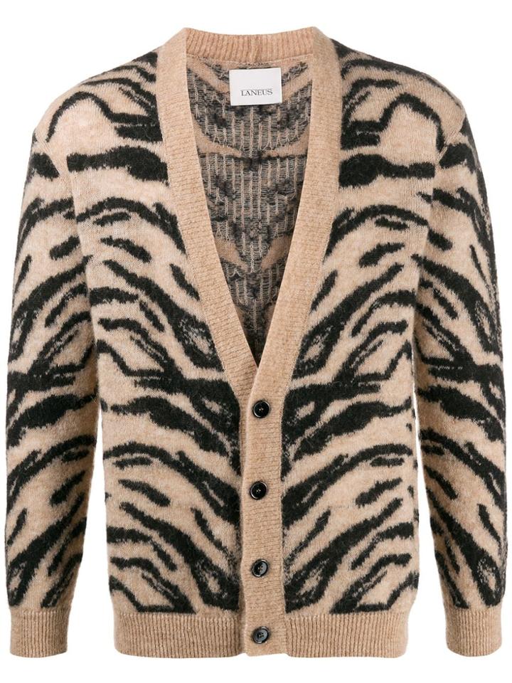 Laneus Animal Knit Cardigan - Brown