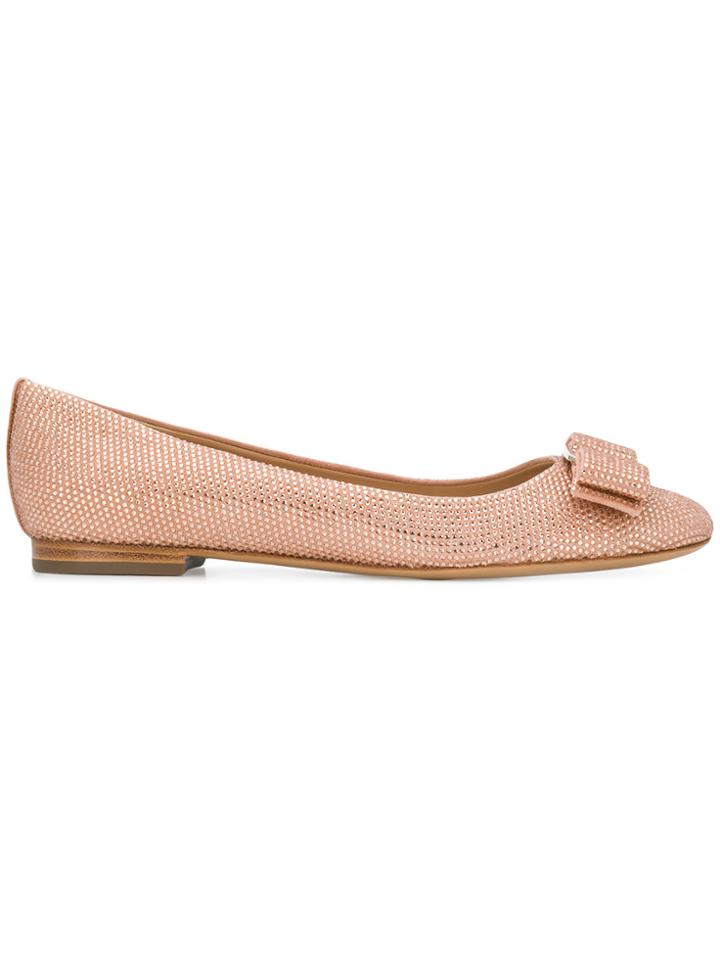 Salvatore Ferragamo Varina Crystal Embellished Pumps - Pink & Purple