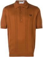 Fred Perry X Art Comes First Cable Knit Polo Shirt - Brown