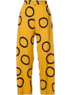 Vivienne Westwood Anglomania Ring Print Cropped Trousers, Women's, Size: 40, Yellow/orange, Viscose