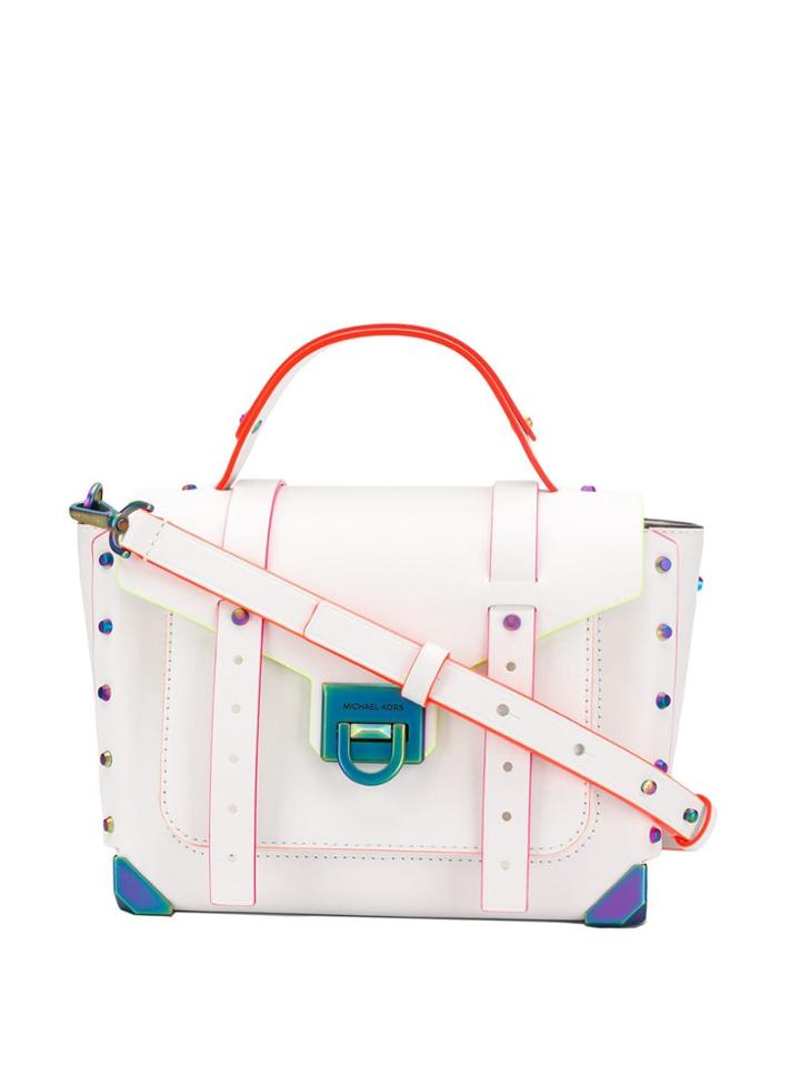 Michael Michael Kors Manhattan Small Contrast Trim Tote - White