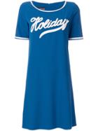 Boutique Moschino Holiday Applique T-shirt Dress - Blue