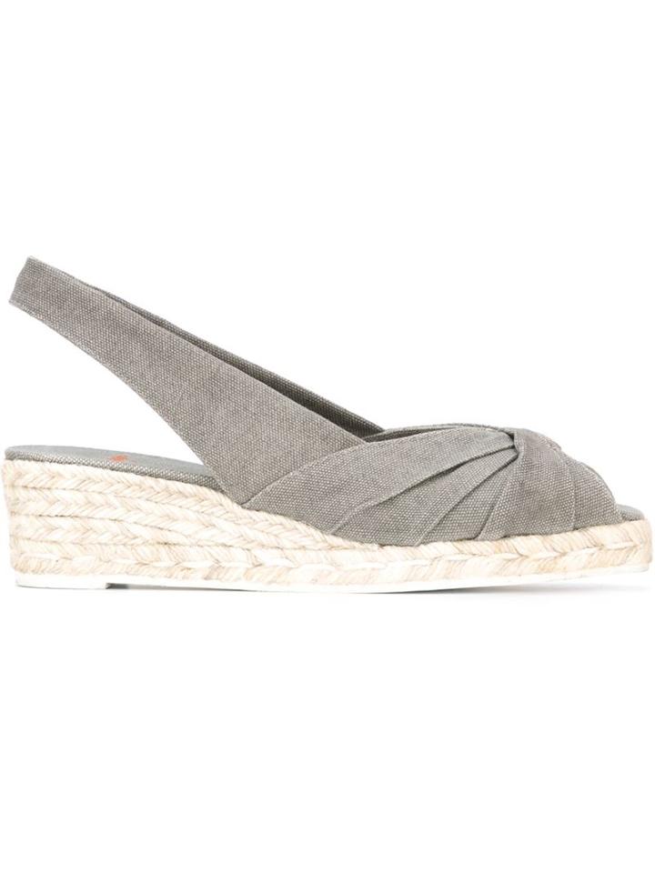 Castañer Dayana Wedge Espadrilles, Women's, Size: 39, Grey, Cotton/raffia/rubber