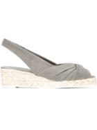 Castañer Dayana Wedge Espadrilles, Women's, Size: 39, Grey, Cotton/raffia/rubber