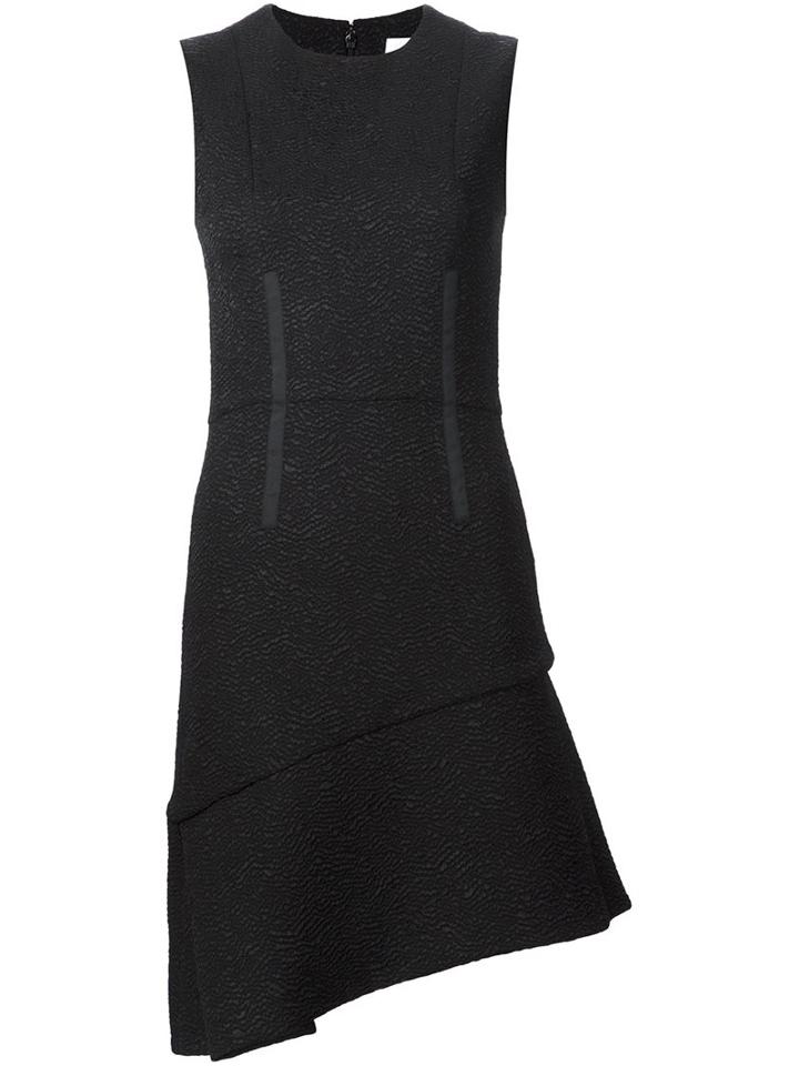 Carven Asymmetrical Hem Dress, Women's, Size: 36, Black, Cotton/polyester
