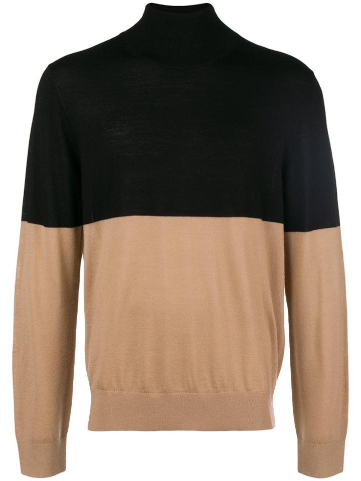 Joseph High Neck Novelty Knit Jumper - Black