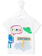Fendi Kids - Space Print T-shirt - Kids - Cotton - 18 Mth, White