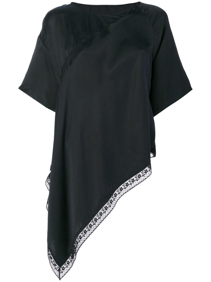 Mm6 Maison Margiela Asymmetric Hem Top - Black