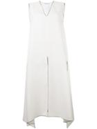 Max Mara V-neck Dress, Women's, Size: 44, White, Linen/flax