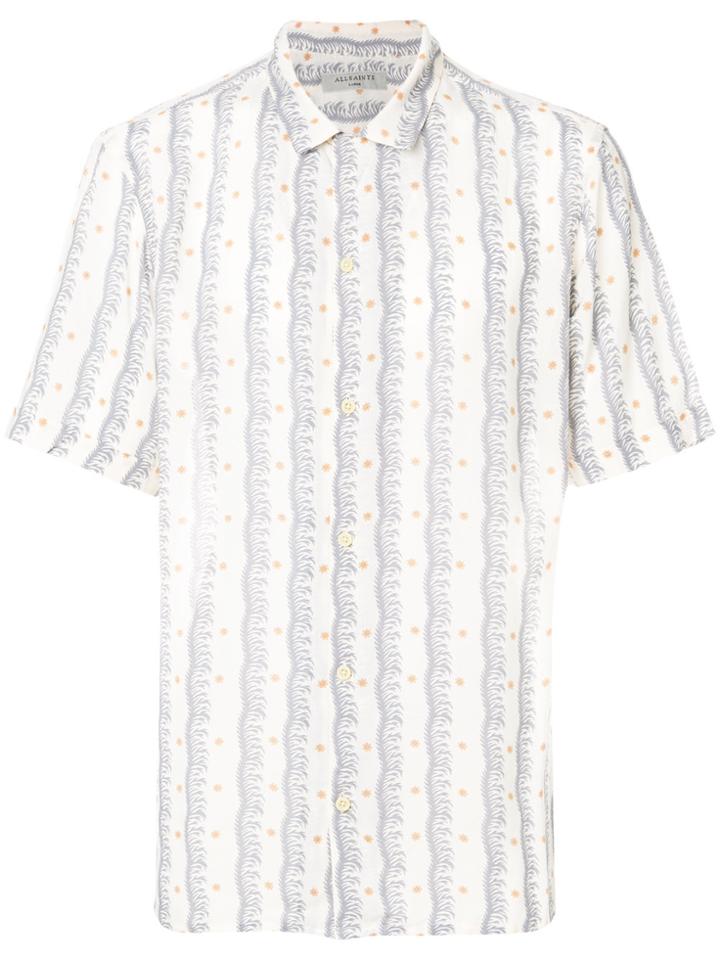 All Saints Striped Shortsleeved Shirt - Nude & Neutrals