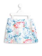 Simonetta Textured Floral Skirt, Girl's, Size: 10 Yrs, Blue