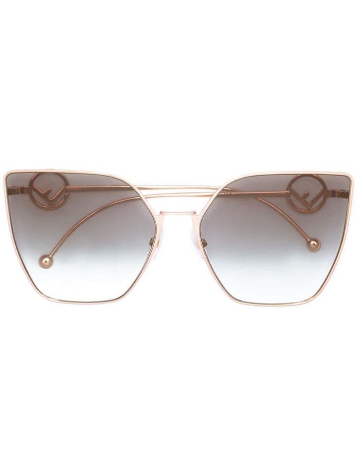 Fendi Eyewear Oversized Cat-eye Sunglasses - Gold