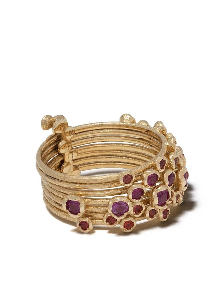 Annoushka 18kt Yellow Gold Hidden Reef Sapphire Ring - 18ct Yellow