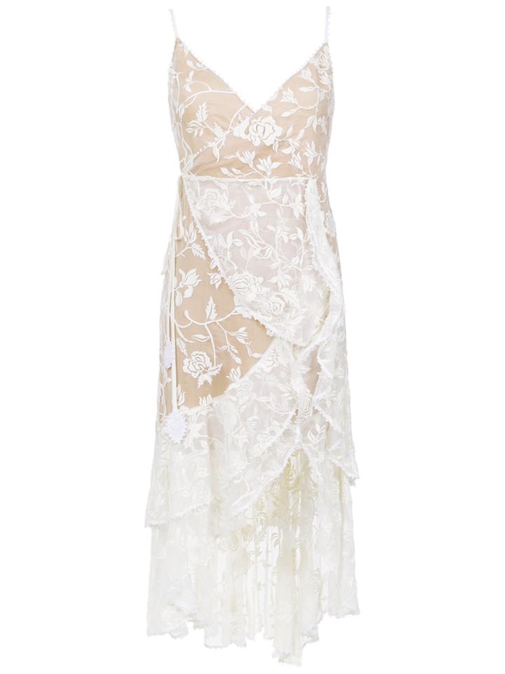 Martha Medeiros Embroidered Dress - White