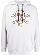 Palm Angels Ice Cream Skull Print Hoodie - Grey