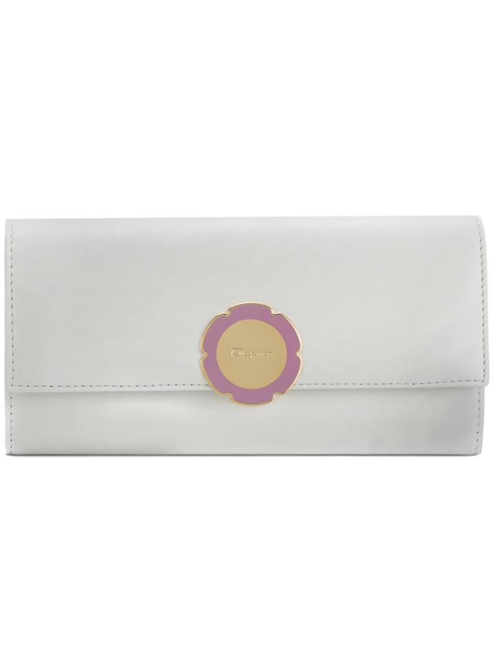 Salvatore Ferragamo Floral Embellished Purse - White