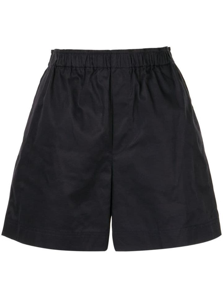 Helmut Lang Ruched Waistband Shorts - Blue