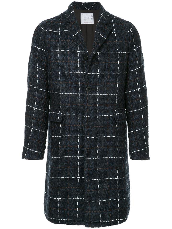 Sacai Button Stiched Coat - Blue